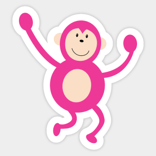 Cute Pink Dancing Monkey Sticker